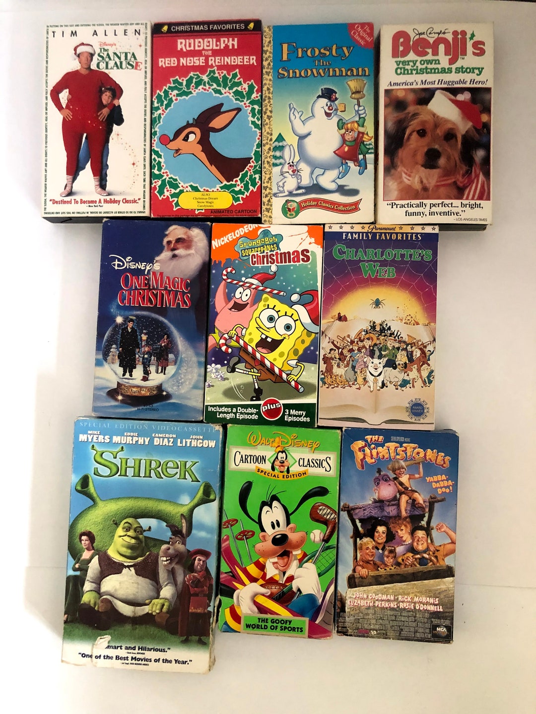 Vintage VHS Tapes Disney Dr Seuss Christmas Classics Dreamworks