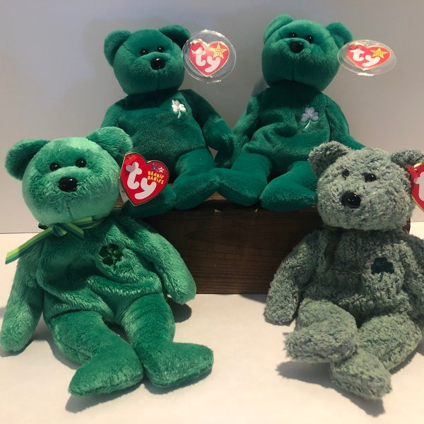 Vintage Ty Beanie Babies Your choice St Patrick's Day / March Collection / Ireland  - Shamrock - Dublin - Erin