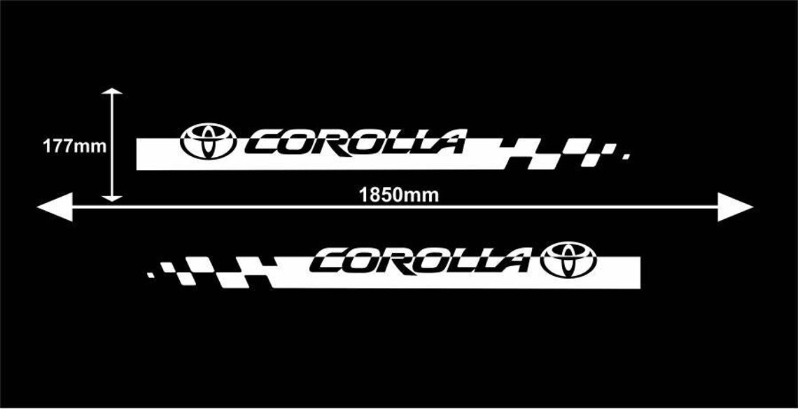 TOYOTA COROLLA 2pcs stripes vinyl decals stickers logo high Etsy
