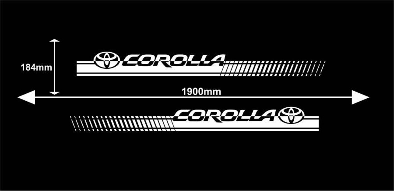 TOYOTA COROLLA 2pcs stripes vinyl decals stickers logo high Etsy