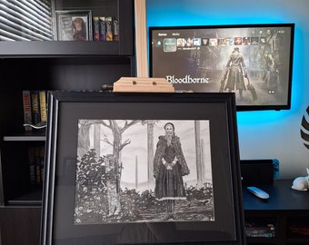 Bloodborne - The Doll / A3 ingelijste originele inkt- en potloodtekening (niet-officieel product)