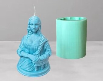 Moule en silicone MONA LISA fait main 10 cm 3,9 "moule en pâte polymère fimo en résine, moule en plâtre à cire fimo savon, fournitures pour fabrication de savon, moule La Joconde