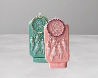 Dream Catcher candle silicone mold Unique soap mold Dreamcatcher resin Indian Polymer Clay mold Boho candle mold Protective candle mould