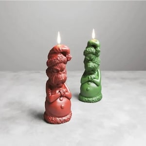 Nuevos moldes Grinch de 4 tamaños, moldes navideños para hacer jabón, molde de resina epoxi Freshie, vela de silicona, molde para velas navideñas, vela navideña DIY