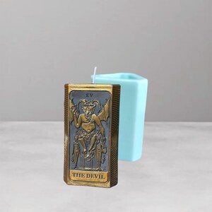 The Devil kaarsmal Handgemaakte siliconen mallen Tarotkaart mallen Maanstanden kaarsmal Wicca mallen Intentie kaarsmal Hekserij mal