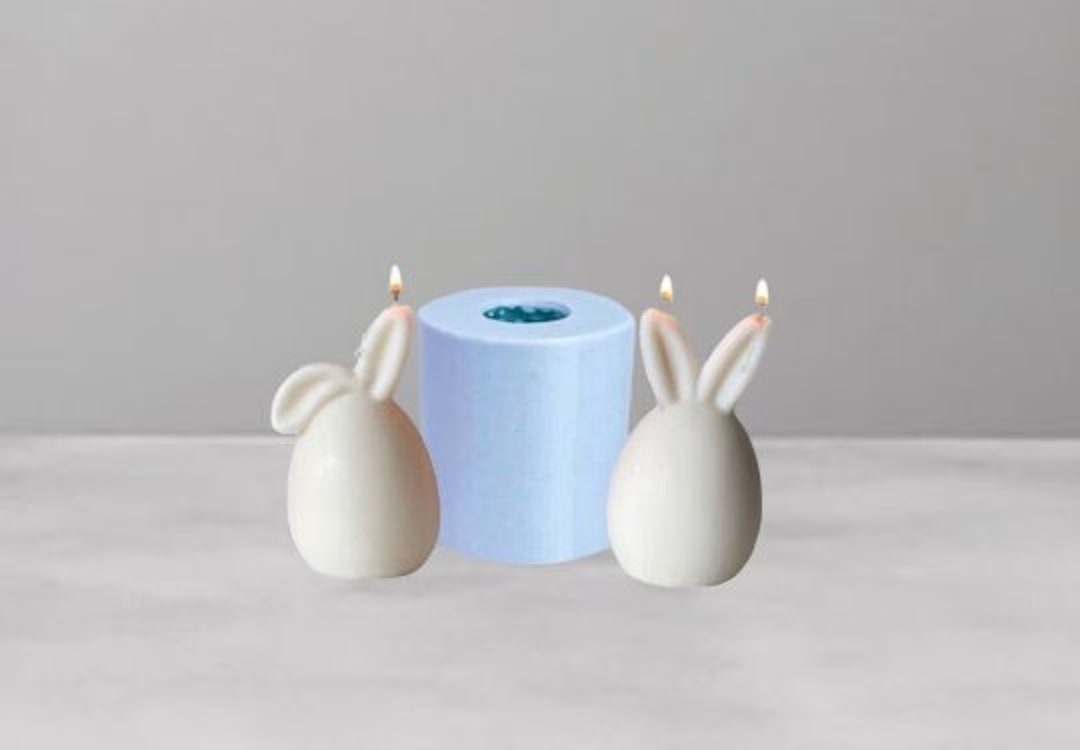 Bunny Ears Egg Mould Easter Rabbit Silicone Molds Set Candle Mold for
