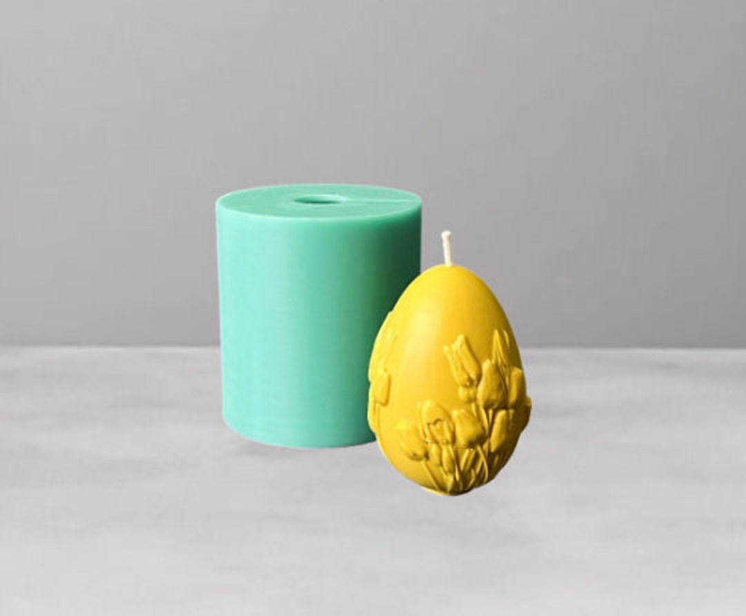 Egg With Flowers Ornament Silicone Mold Easter Egg Candle Mold Etsy