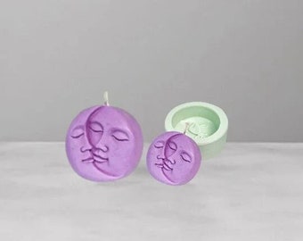 Double Face Silicone Mold Sun Moon candle moulds Soap handmade mold Face silicone mold Abstract candle mold DIY Handmade molds Bath Bomb