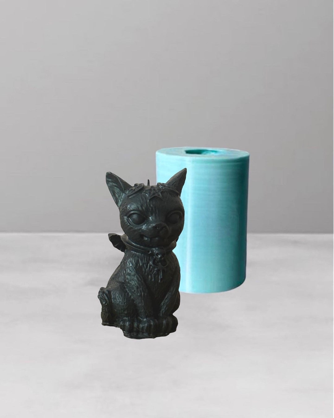 Witchy Cat Candle Mold Silicone Mold Cat Wicca Mystical Cat Etsy
