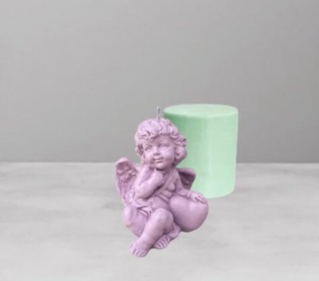 Angel With Heart Candle Mold Baby Angel Candle Mold Cute Angel Etsy