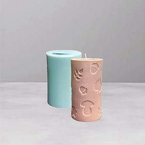 Herbst Silikon Kerzenform Herbst handgemachte Zylinder Herbst Form Pilz Kerzenform Beton 3D Silikonform Ahornblatt Form Eichel