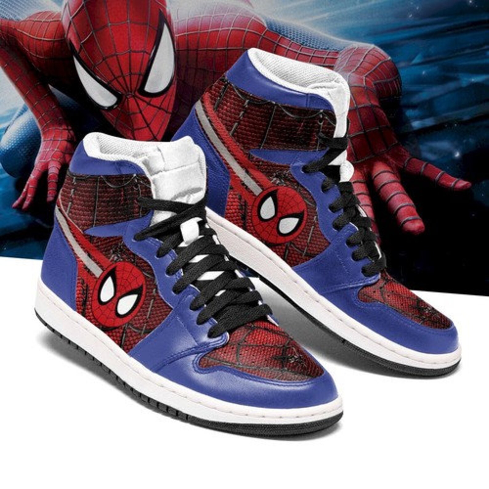 High Quality Spider Man High Top Jordan Red Movie Shoes Full | Etsy