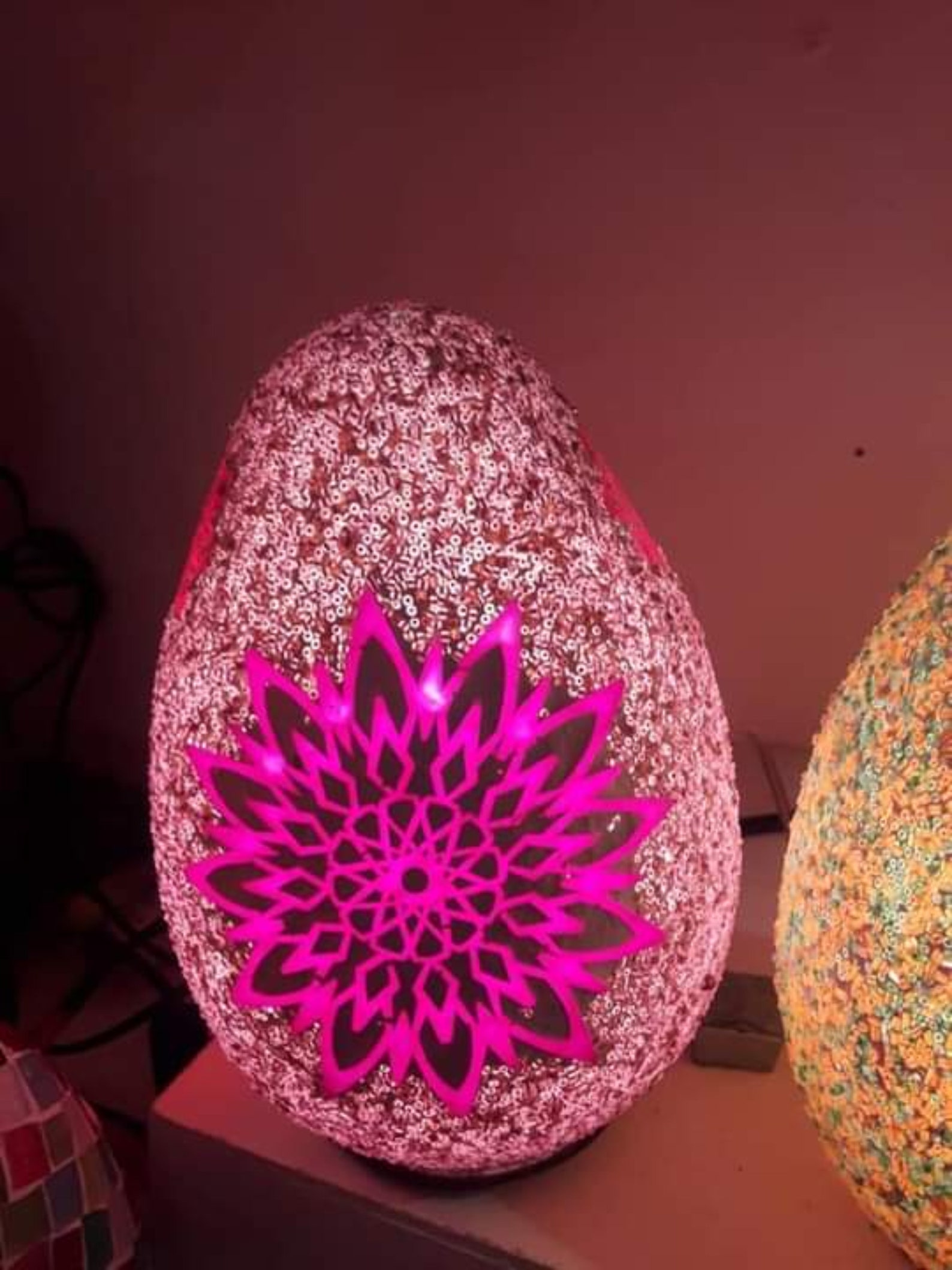 Stunning medium Egg Lamp/Mosaic Glass/Night lights/Mother Day Etsy