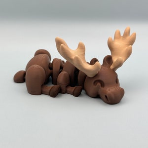 Lazy Moose, 3D printed lazy moose, baby lazy moose, multicolored moose
