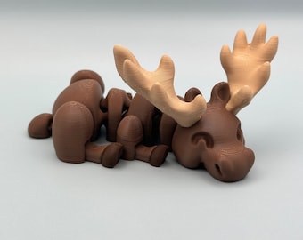 Lazy Moose, 3D-geprinte luie eland, baby luie eland, veelkleurige eland