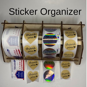 Sticker Roll Holder, Label Organizer Dispenser, All-in-one Stickers Roll  Dispenser Rack With Adjustable Divider, Label Holder On Tabletop / Mounted  On Wall For Office, Classroom, Retail - Temu Italy