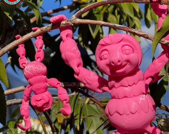 Perezoso y árbol impresos en 3D, decoración colgante de perezoso