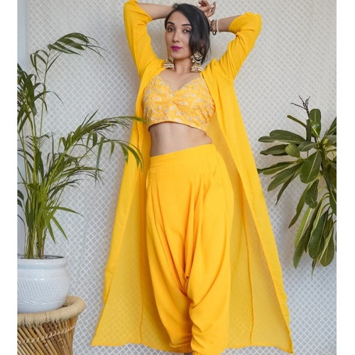 dhoti salwar with shrug