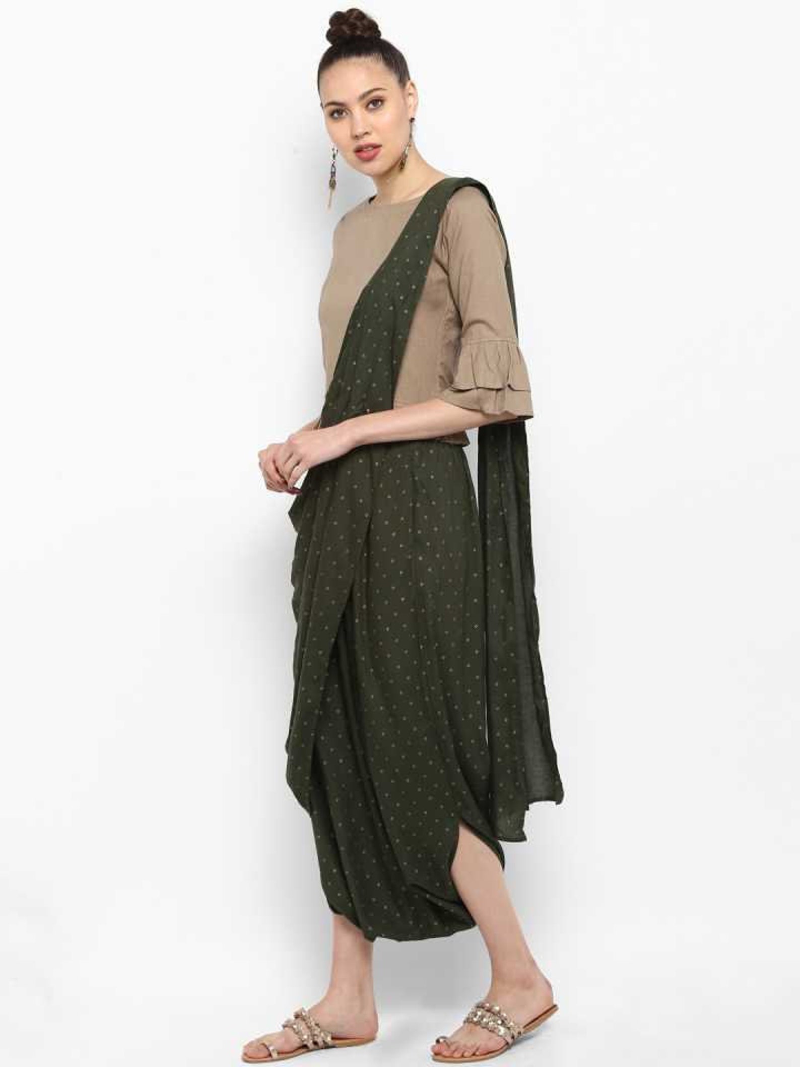 Indian Crop Top With Dhoti Pants and Attached Dupatta Set for Etsy UK