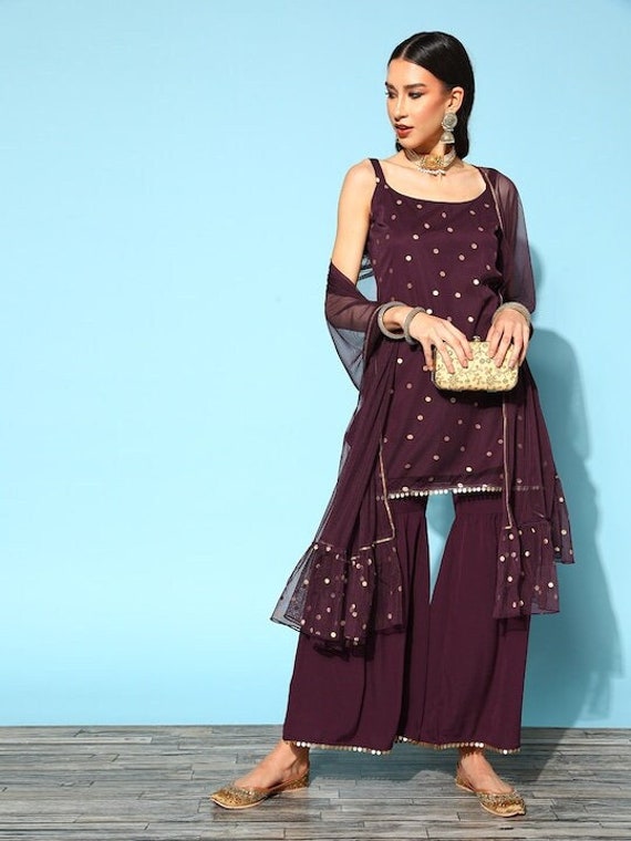 Short kurti with best sale sharara