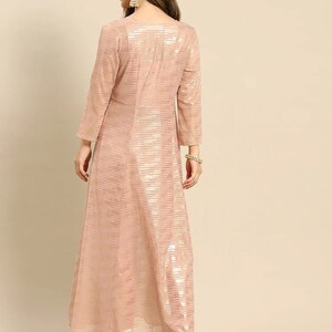 Pink Crop Top With Drape Skirt and Shrug Set Indo Western Fusion Outfit