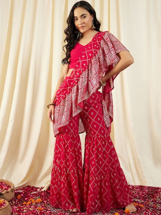 crop top with sharara and dupatta