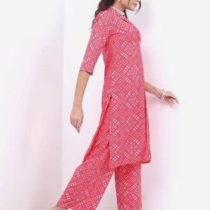 Pink Bandhani Print Rayon Top