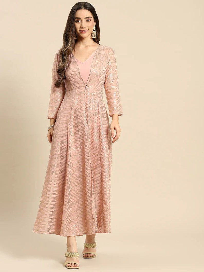 Women Indo Western Embroidered Crop Top with Palazzos & Long Shrug Ethnic Co-Ords Set
