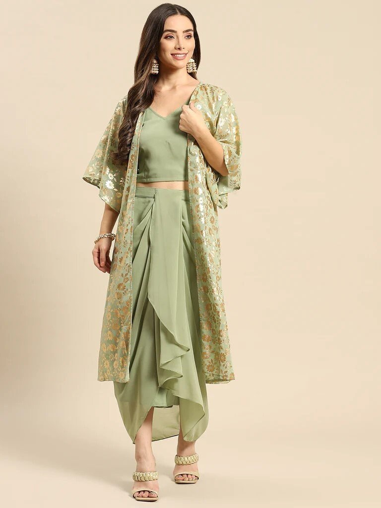 Crop Top With Draped Style Skirt main image 1