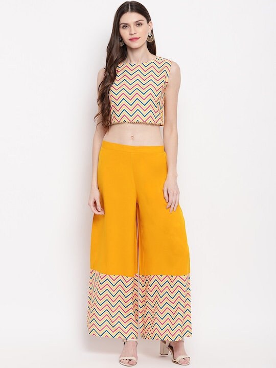 crop top with palazzo and shrug online