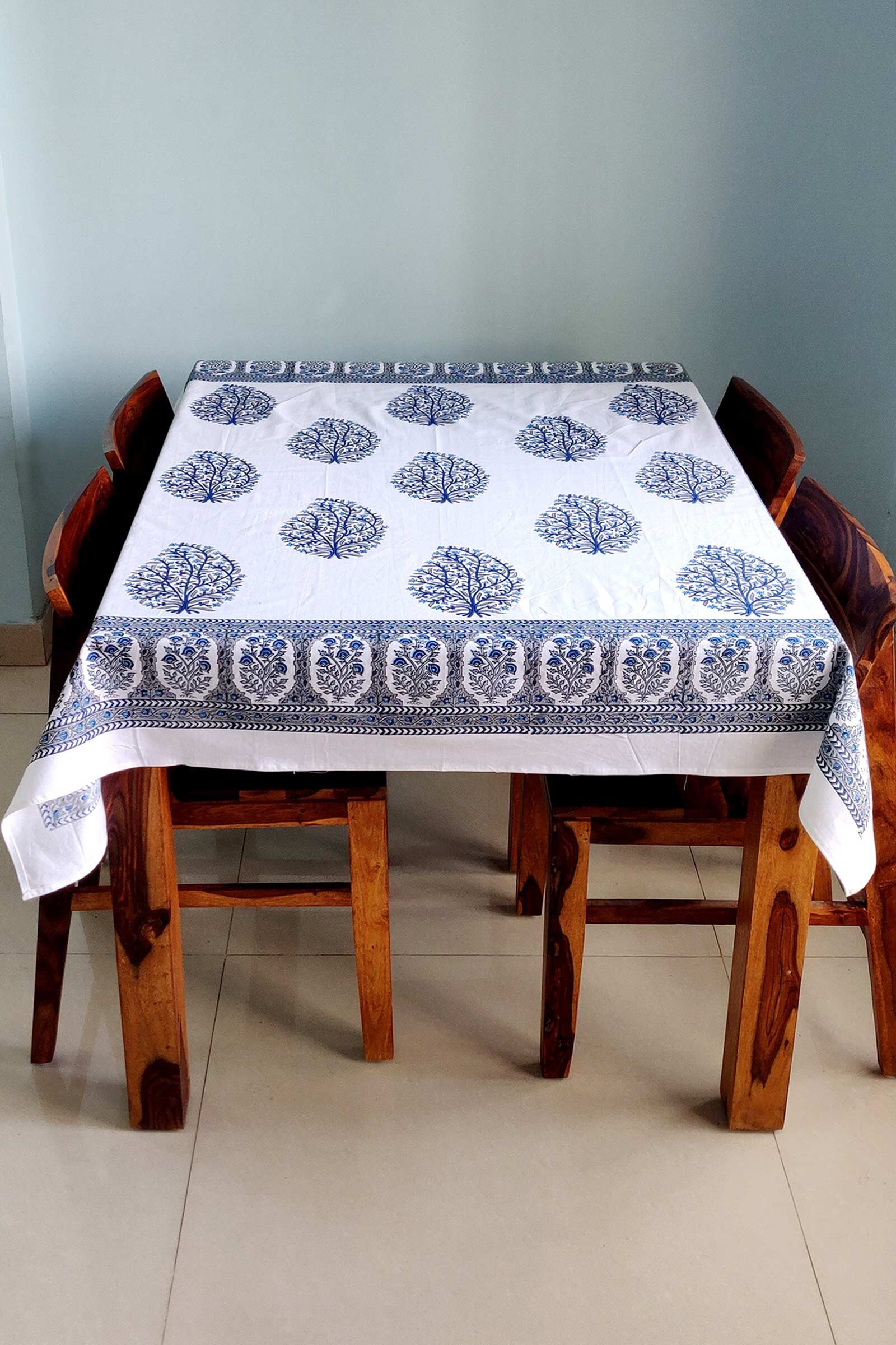 Cotton table cover for home block printed by hand multicolor Etsy