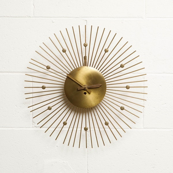 Vintage Mid-Century Modern Starburst Wall Clock