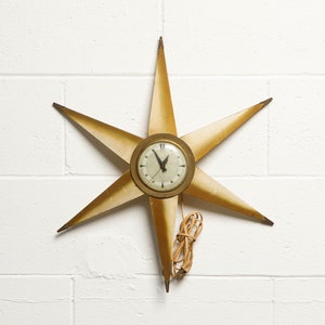 Vintage Mid-Century Modern Starburst Wall Clock by Lanshire Chicago