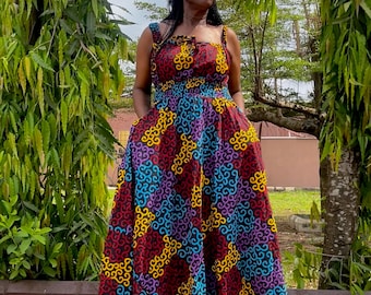 Abiti lunghi Ankara / Abito con stampa cerata africana