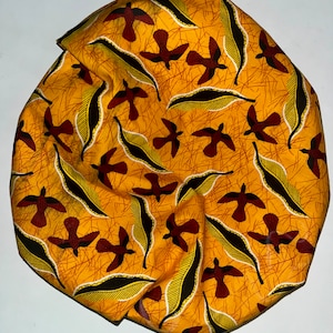 Rote Ankara Satin Haube - Satingefütterter afrikanischer Haarschutz Wrap