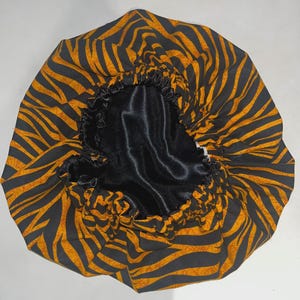 Handmade Ankara Satin Bonnet – African Print Satin-Lined Hair Protection Cap | LARGE SIZE