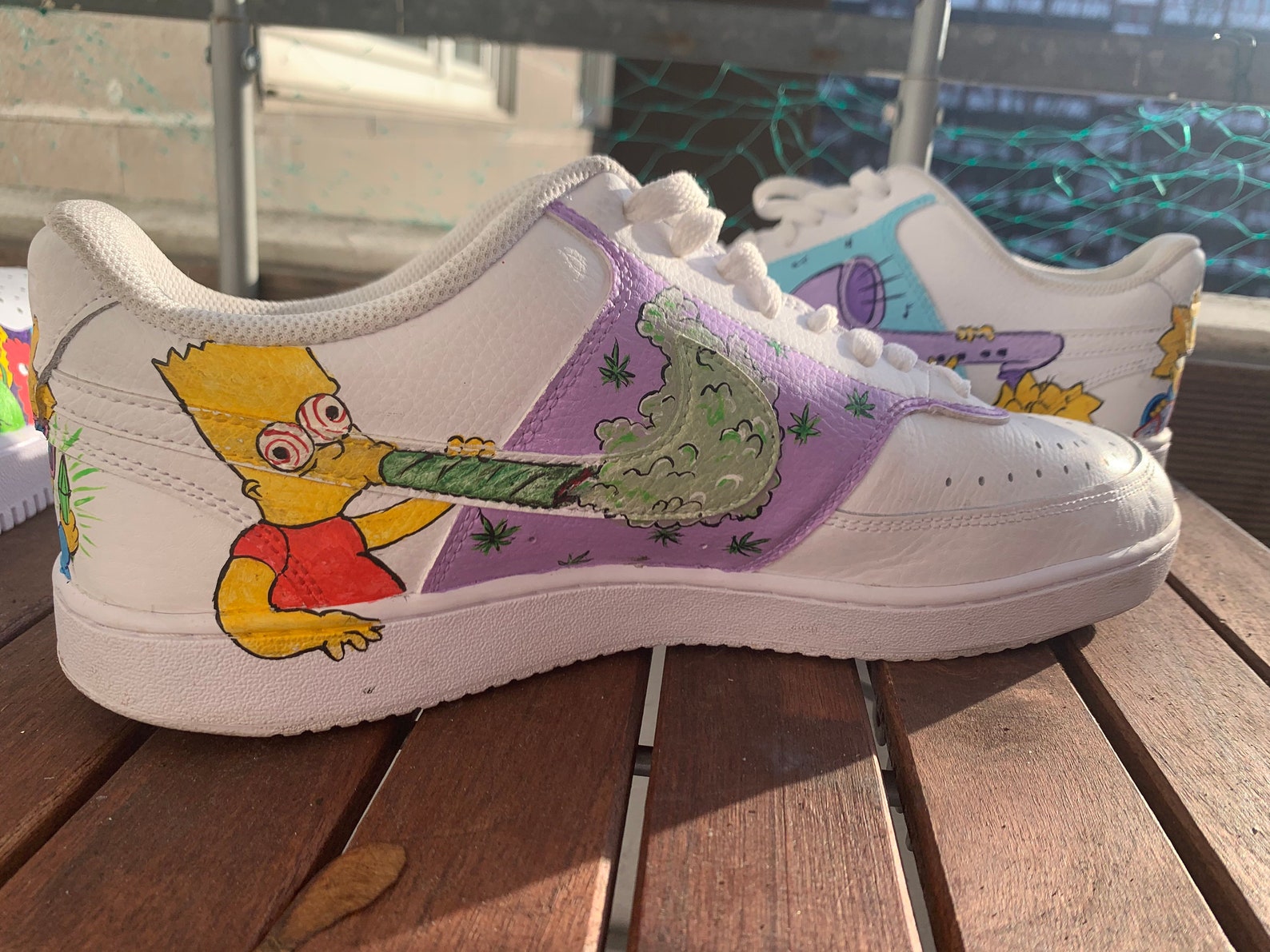 Custom Painted Nike Air Force 1 Simpsons | Etsy