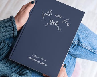 Faith Over Fear Custom Journal, Personalized Prayer, Bible Study Notebook, Teen Baptism Gift