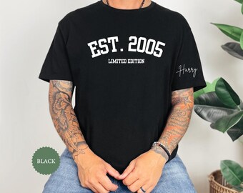 Custom 21st Birthday Shirt, Name On Sleeve T-shirt, 21st Birthday Gifts, 21st Birthday Gift Daughter, Birthday Girl, 21st Birthday Men