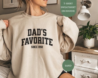 Custom Dad's Favorite Sweatshirt, Funny Family Crewneck