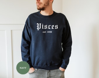 Benutzerdefinierte Fische Sweatshirt, personalisierte Fische Pullover, Fische Geschenk, Fische Astrologie Hoodie, Geburtstag im Februar, Geburtstag im März
