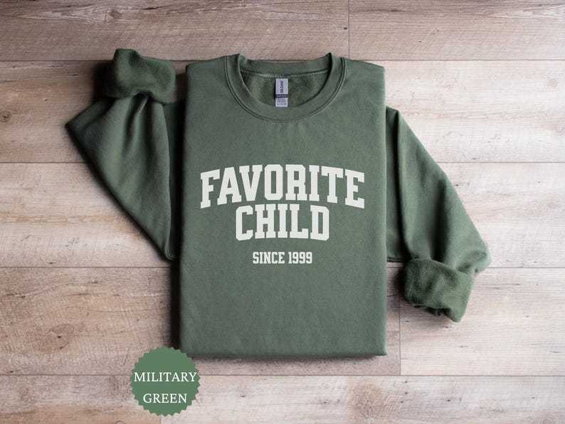 Custom Favorite Child Sweatshirt, Dads Favorite Unisex Crewneck, Mom's