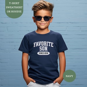 Custom Favorite Son Funny Sweatshirt, Personalize Youth Favorite Unisex Crewneck, Favorite Kid Shirt, Funny Family Apparel, Funny Son Gifts