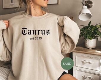 Custom Taurus Sweatshirt, Personalized Taurus Sweater, Taurus Gift, Taurus Astrology Hoodie, April Birthdate, May Birthday Gift