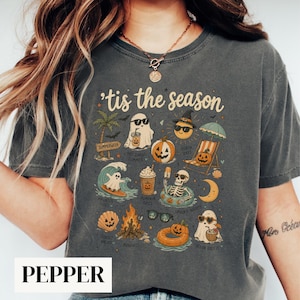 Dit is het seizoen shirt, Comfort Colors® Summerween T-shirt, zomer Halloween shirt, griezelig strandvakantie shirt, sexy spook zomer shirt