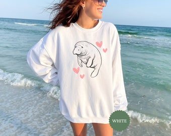 Cute Manatee Sweatshirt, Ocean Lover Crewneck