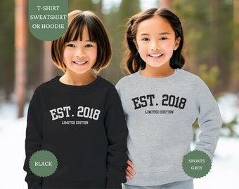 2018 Birthday Shirt, Youth Birthday Sweatshirt, College Style Kids Sweater, 5th Birthday Gift, 5 Years Old Hoodie, Fifth Birthday Tee