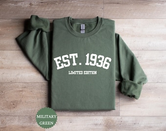 90th Birthday Sweatshirt, 90th Birthday Gift, Mom 90th Birthday, Born In 1936 Hoodie, Gifts For 90th Birthday, 90th Birthday Sweater