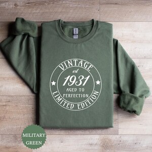 95th Birthday Sweatshirt, 95th Birthday Gift, 95 years ago Sweater,Born In 1931 Hoodie, Aged To Perfection Crewneck, 1931 Birthday Years Old