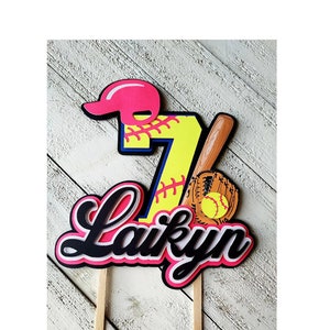 Softball cake topper, Softball Birthday, Softball Birthday Cake topper, Softball Party, Softball party decorations, Softball theme, sign